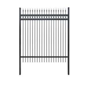 Wrought Iron Fence Panels with Ornamental Top Patterns and Rings
